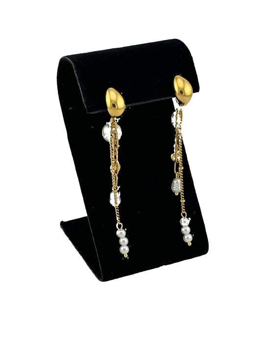 Aurélie Drop Studs on black velvet earring display
