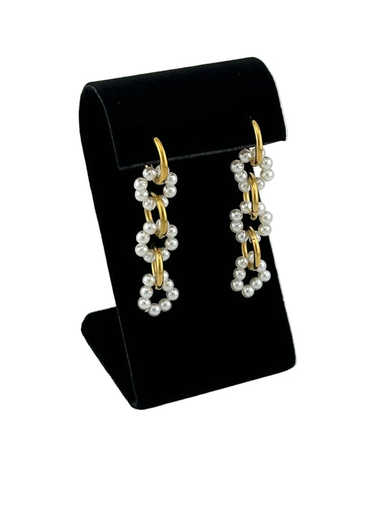 Lina Convertible Hoops on black velvet earring display