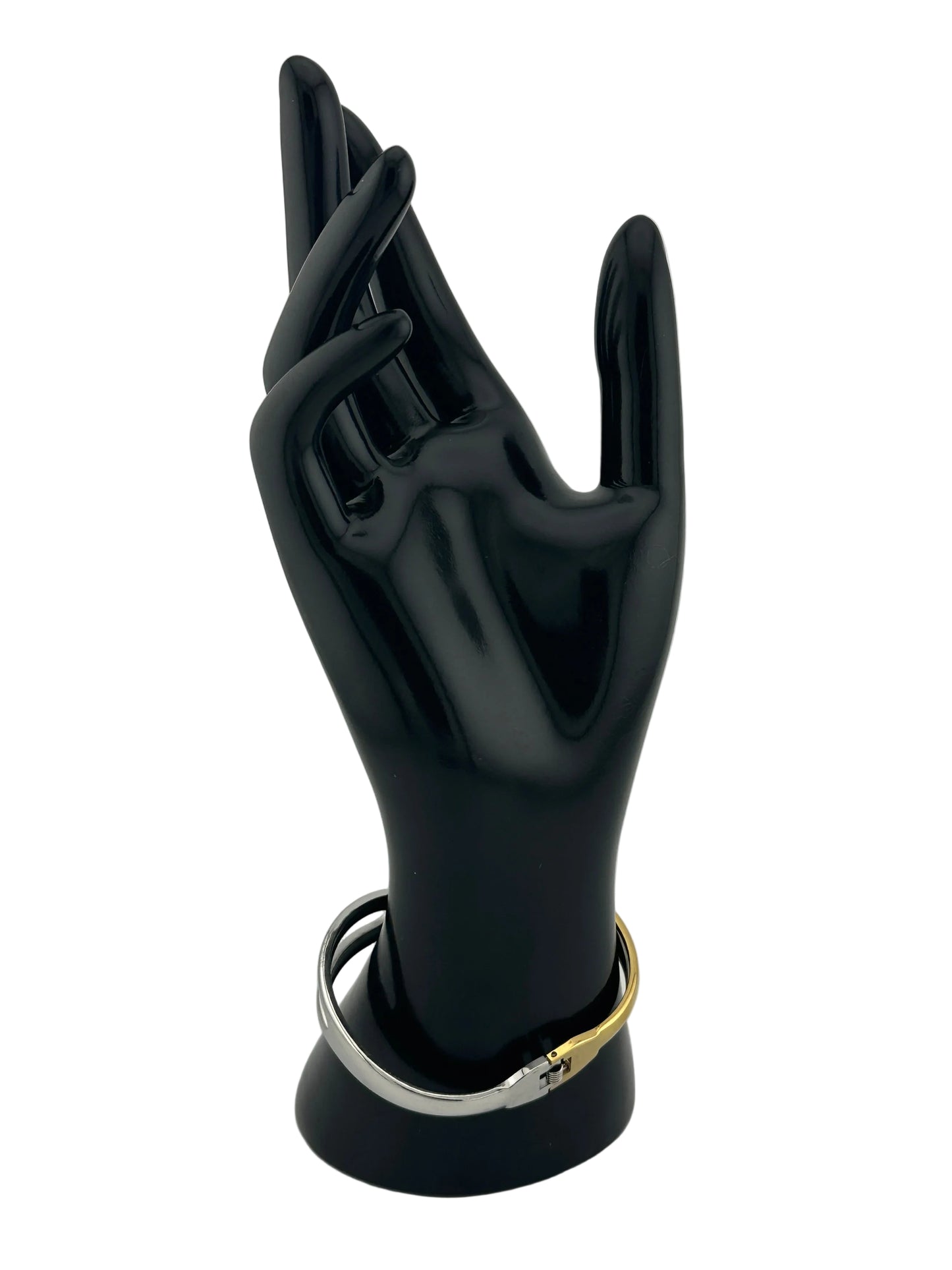 Bracelet shown on black hand mannequin