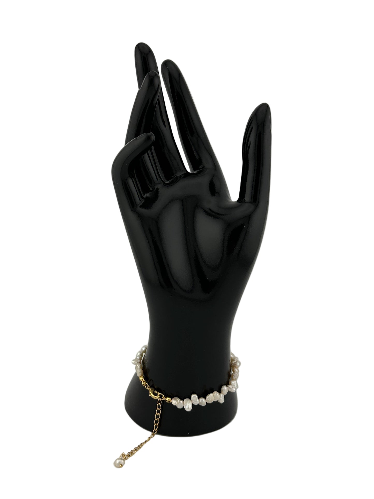 Lustra Petite Baroque Pearl Bracelet — Extender View