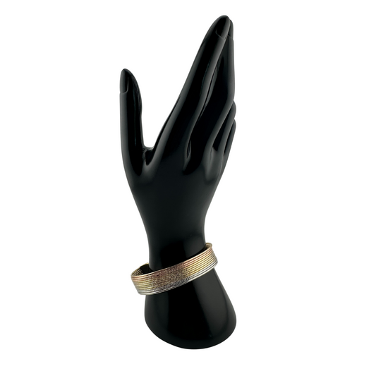 The Siena Diamond-Cut Tri-Tone Stackable Cuff Bracelet