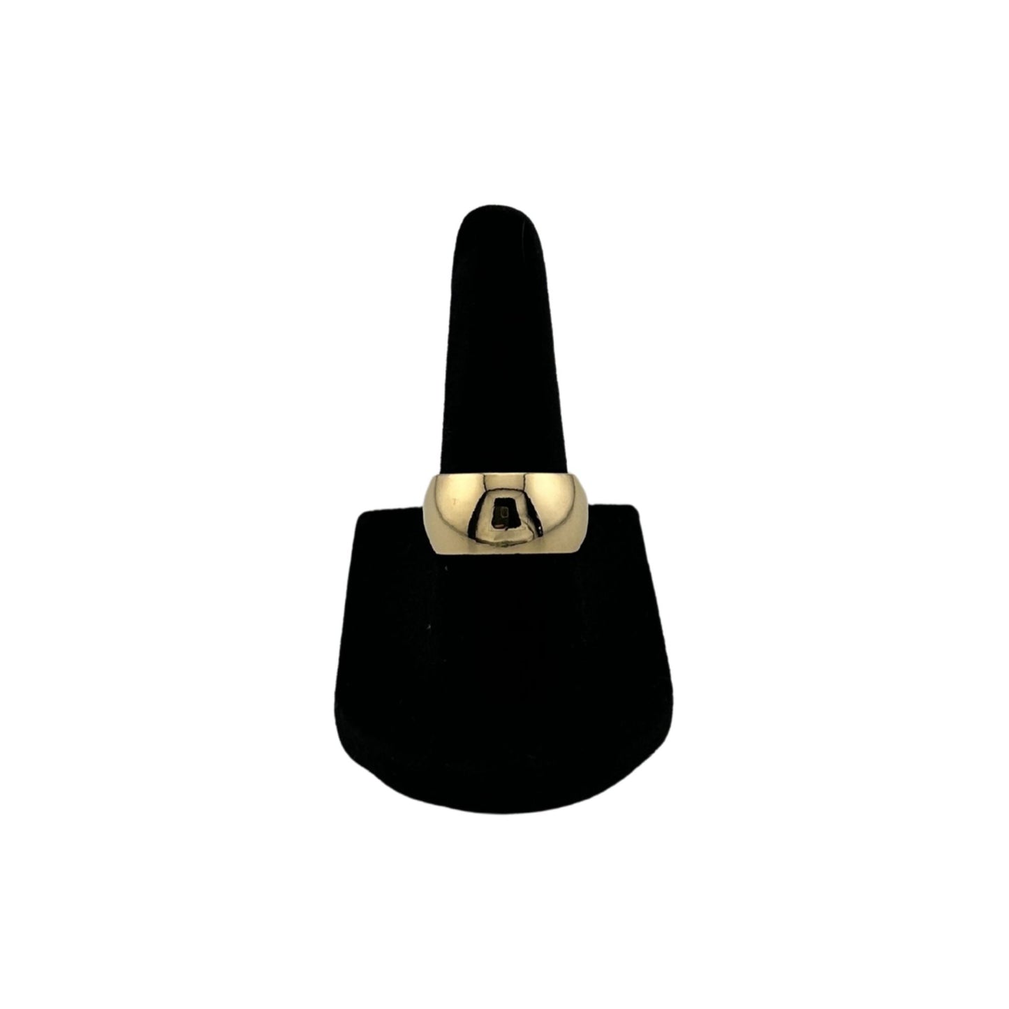 The Cassia Gold Comfort Fit Dome Band cigar style band ring