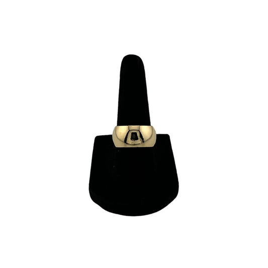 The Cassia Gold Comfort Fit Dome Band cigar style band ring