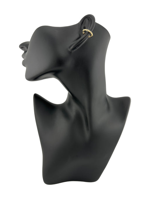 The Aria Chain Ear Cuff on black mannequin and white background