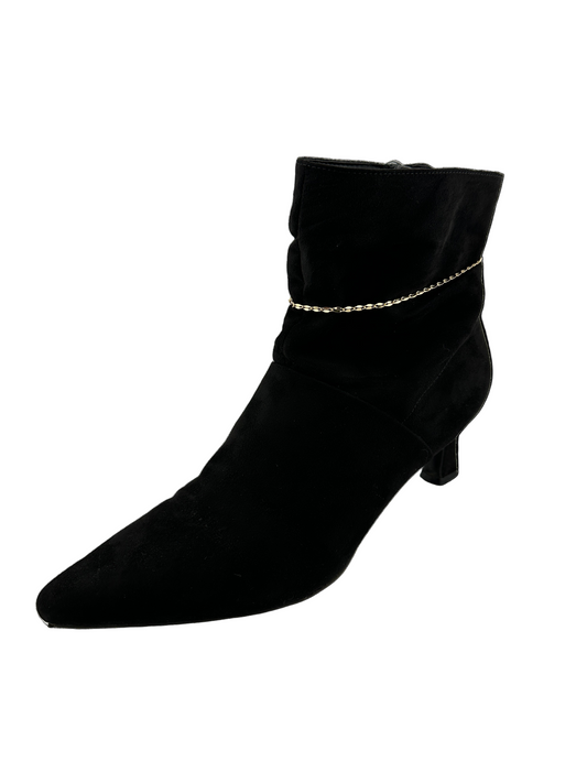 The Dalia Detailed Chain Anklet – 18k gold-filled detailed chain anklet on white background
