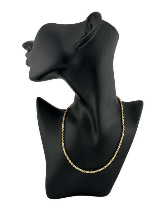The Eterna Rope Chain, 18 in shown on Black Mannequin Display and white background