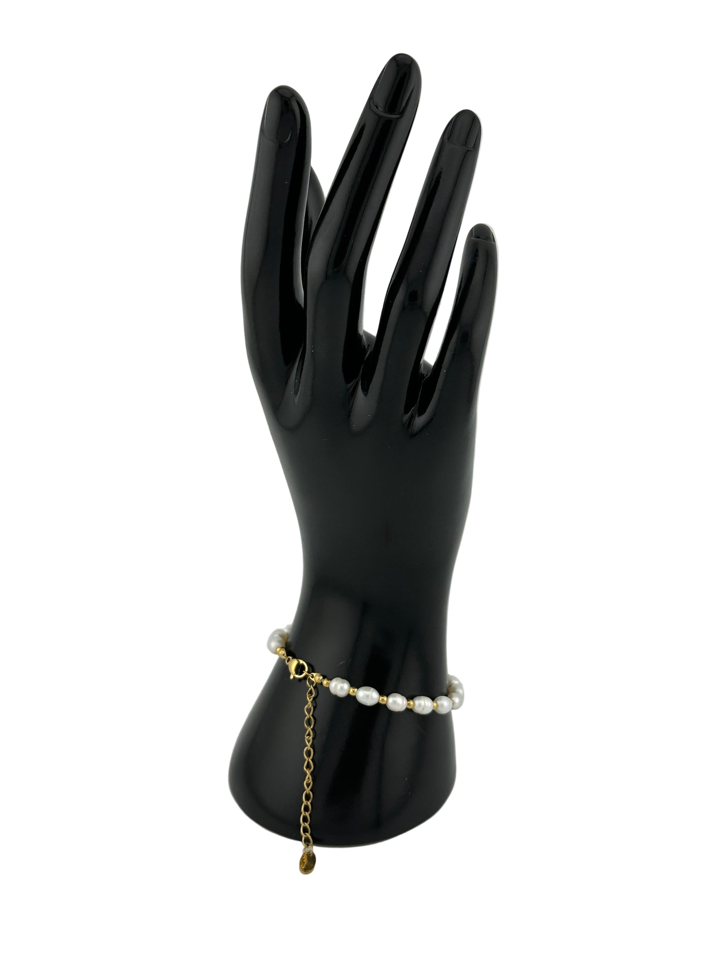 The Lustra Baroque Pearl Station Bracelet w extender