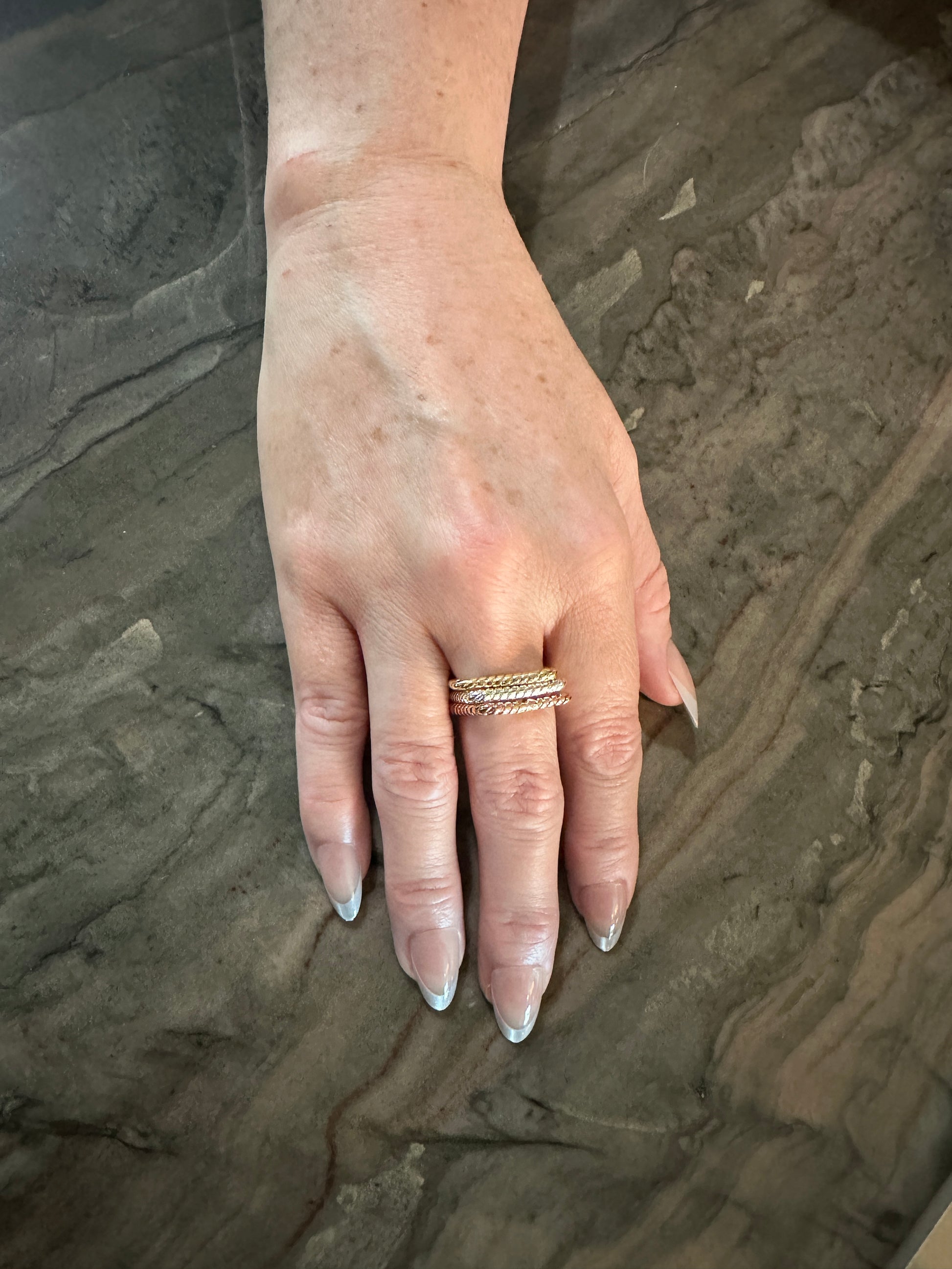 The Verona — Stackable Square Rings, modeled