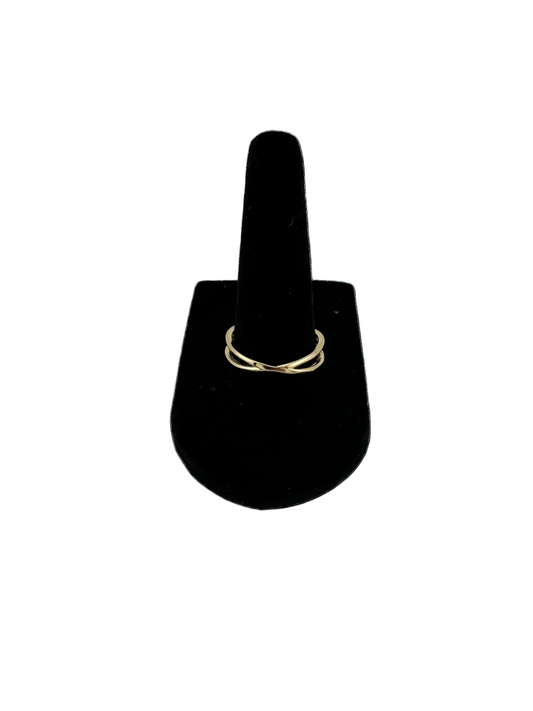 The Xenia X Ring – 18k gold-filled x ring on white background
