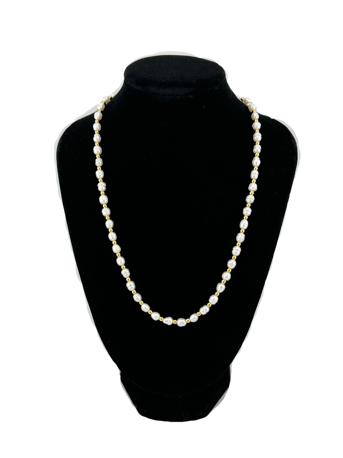 The Lustra Baroque Pearl Station Necklace
